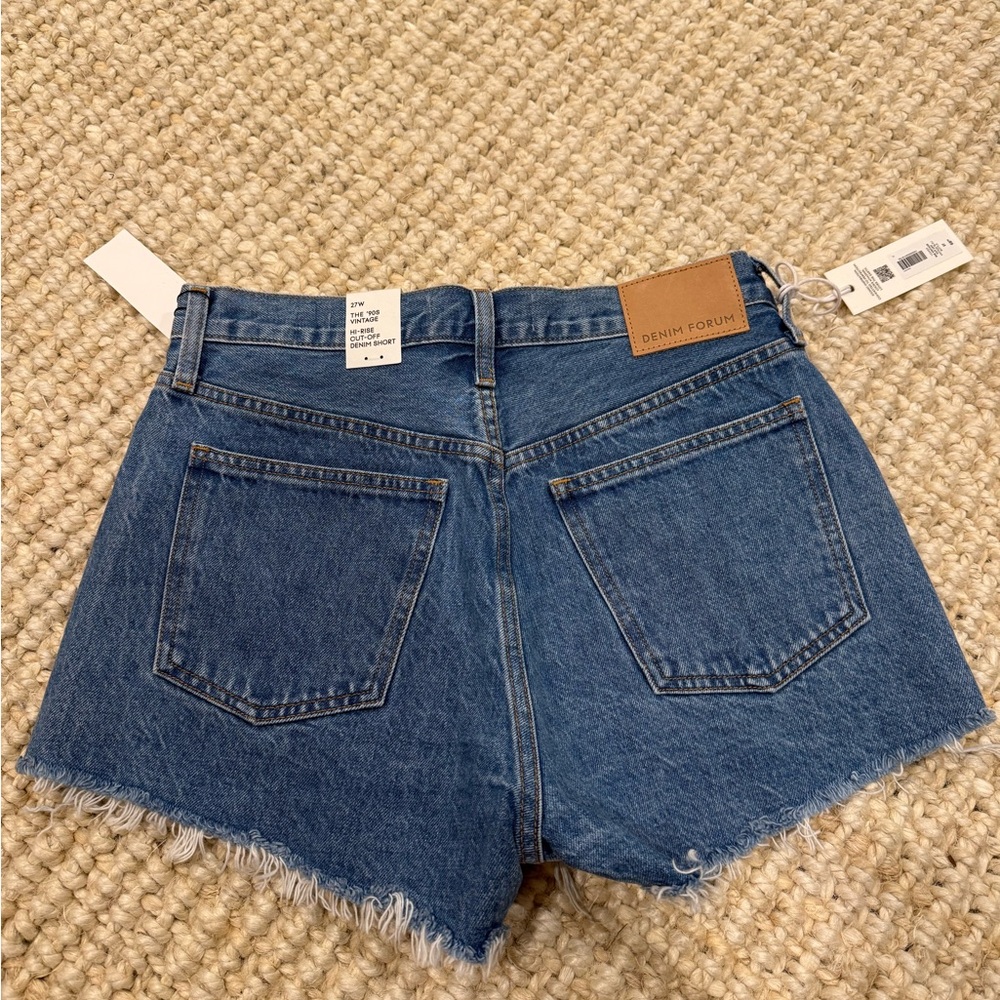 Denim Forum the 90s vintage high rise cut off denim short - Picture 2 of 6